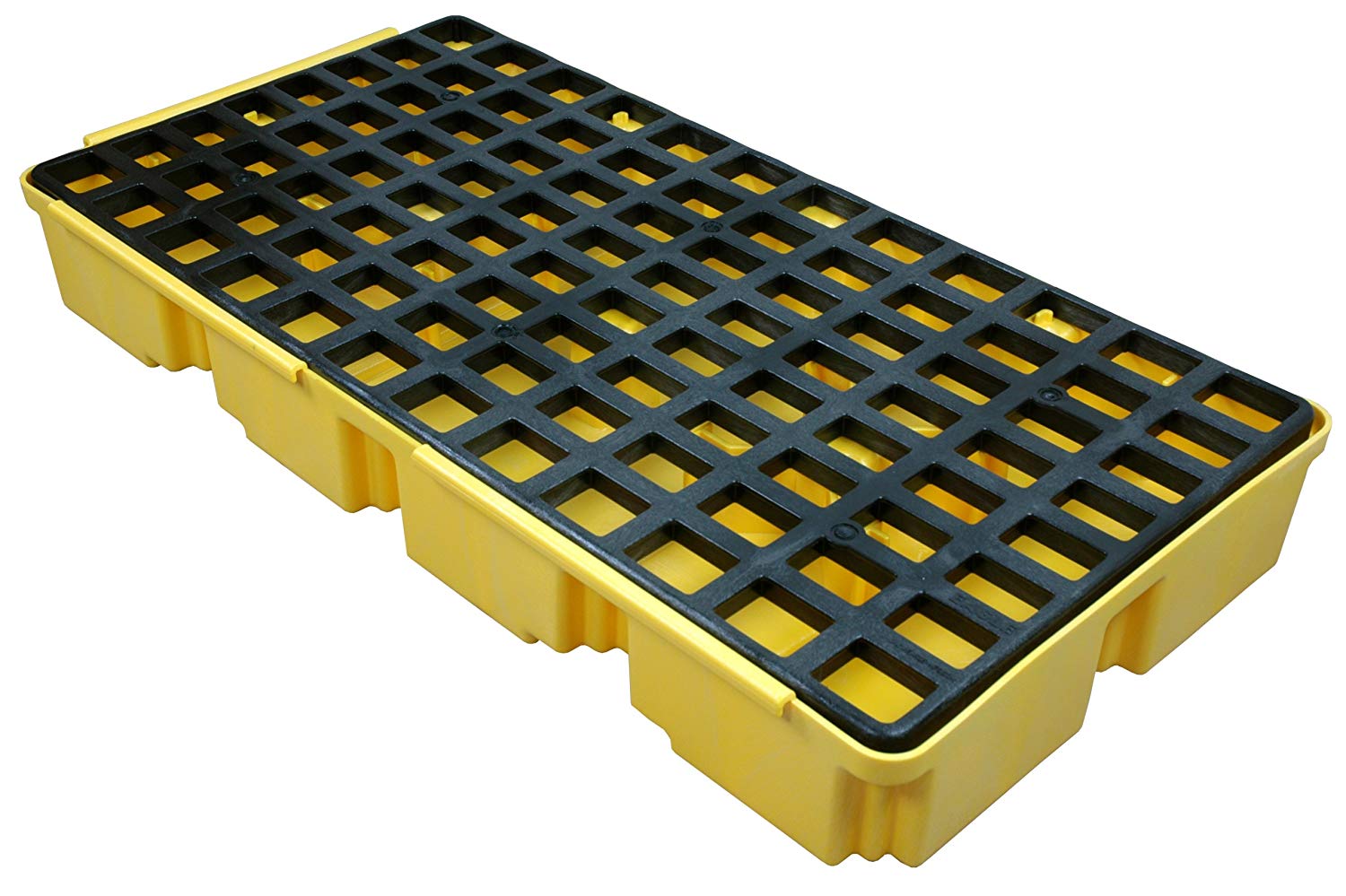 Plataforma Modular De Contención De Vertidos - Bandeja Antiderrames De Plástico, 66x36x12 Cm, Amarillo Y Negro